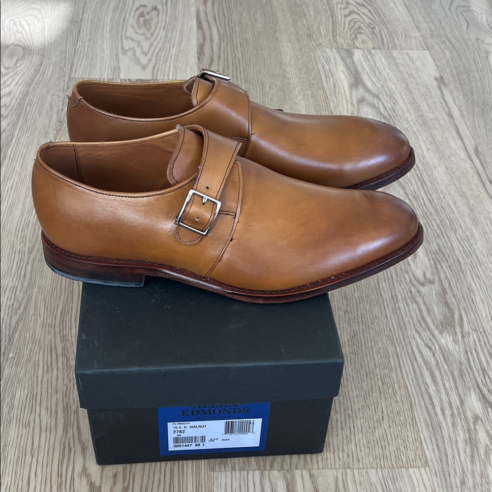 Allen Edmonds Brown Leather Monk Strap Shoes